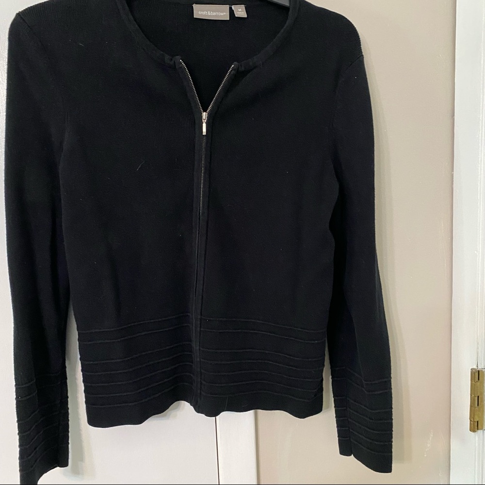Black Zip up Cardigan
